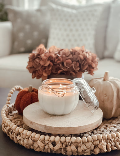 Glass Pumpkin 3 Wick Soy Candle
