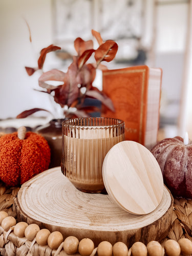 Amber Glass Soy Candle - Fall Scents