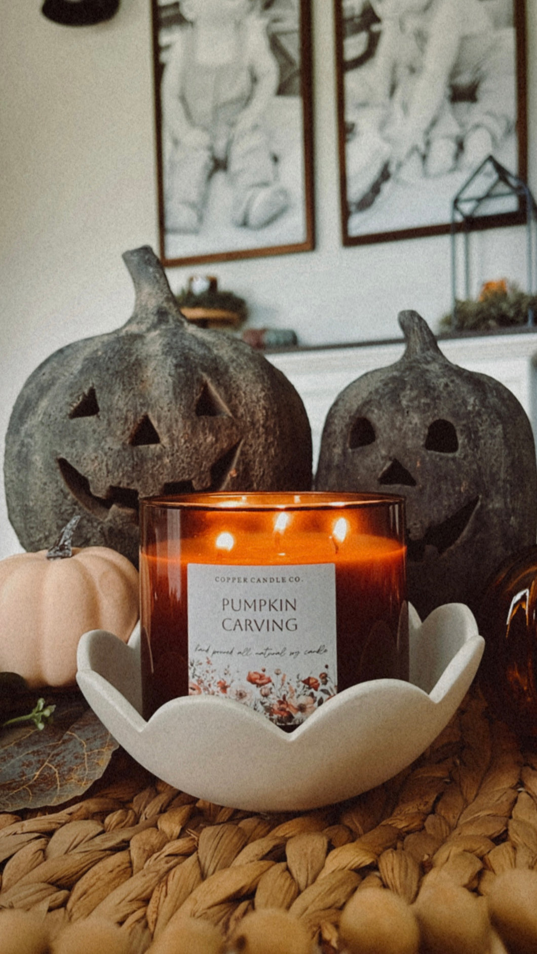 3 Wick Amber Soy Candle - Autumn Scents