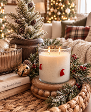 Load image into Gallery viewer, Santa Hat Bubble Glass Soy Candle