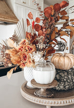 Load image into Gallery viewer, Glass Pumpkin 3 Wick Soy Candle