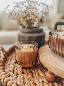Amber Glass Soy Candle - Fall Scents