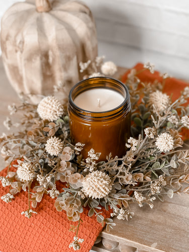 Autumn Bliss Candle Wreath - Cream